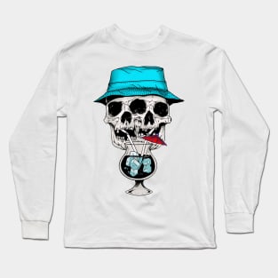 Skull Head Cocktail Long Sleeve T-Shirt